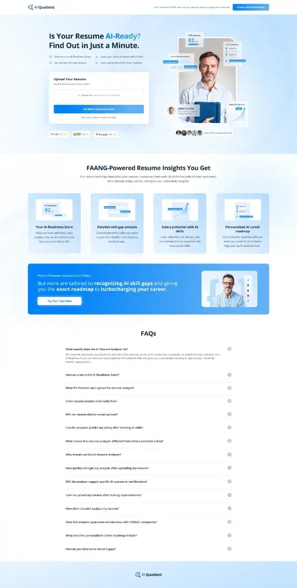 Landing page — desktop