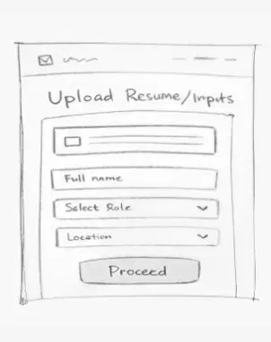 Upload resume/inputs wireframe